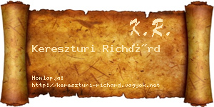 Kereszturi Richárd névjegykártya